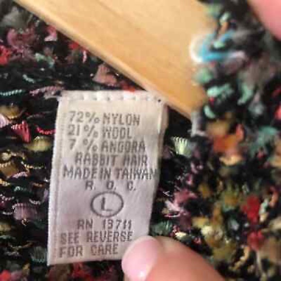 Lord & Taylor Vintage Confetti Ribbon Wool Angora Rabbit Hair Blend Sweater - Picture 16 of 17